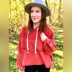 Women’s Tomato Poncho Hoodie.  New.  Size Large.